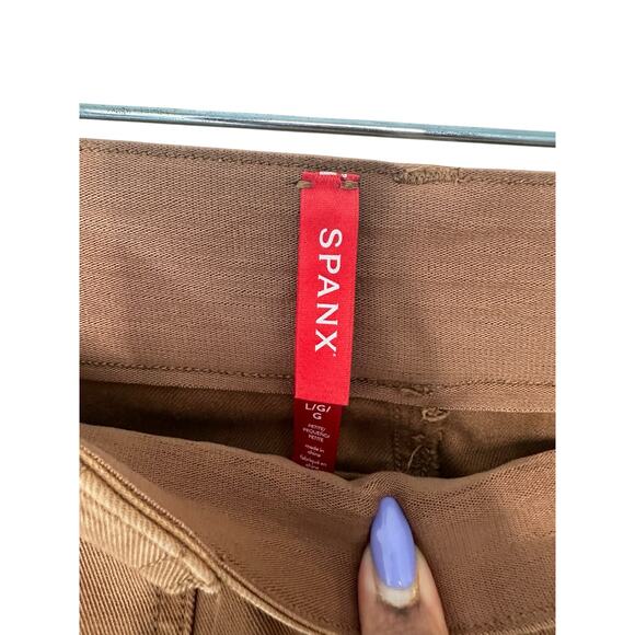 Spanx Brown Stretch Pull On Twill Slim Ankle Cargo Pant Size Large Style 20311Q - Picture 3 of 14